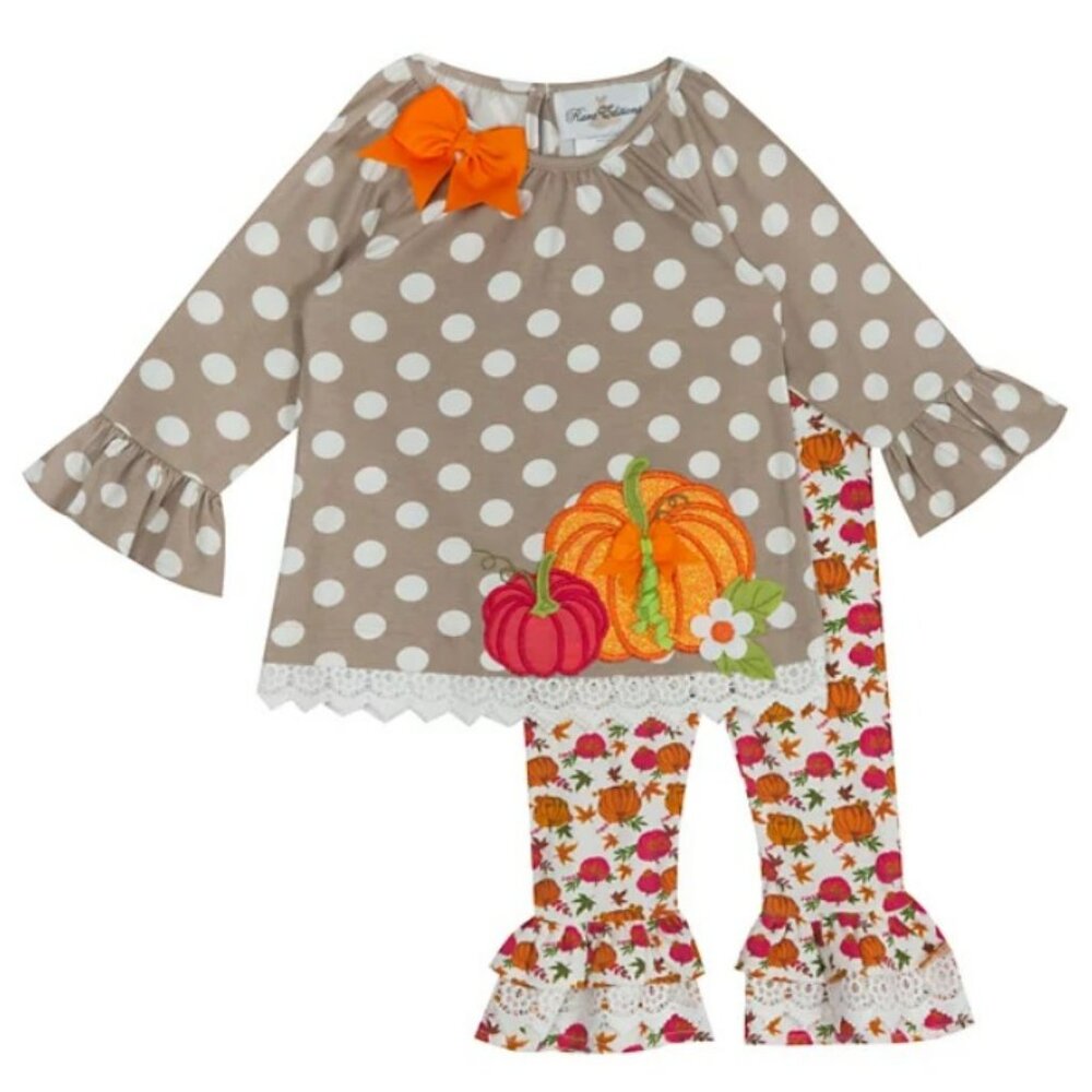 NWT. RARE EDITIONS Baby Girl Pumpkin 2-PC Set